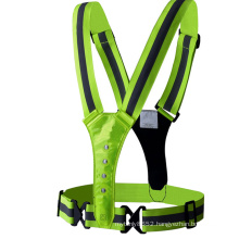 LED Reflective Vest high visibility breathable adjustable flashing reflective safety elastic vest belt strap for outdoor sports